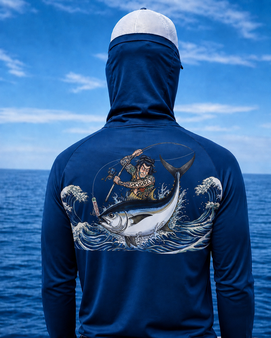 SkyGrey UVプロテクト フィッシングシャツ｜オーシャンブルー